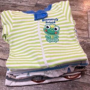 Baby Boy Newborn Fall Winter Fleece Zip Up Footed Sleeper Pajama Lot Carter's